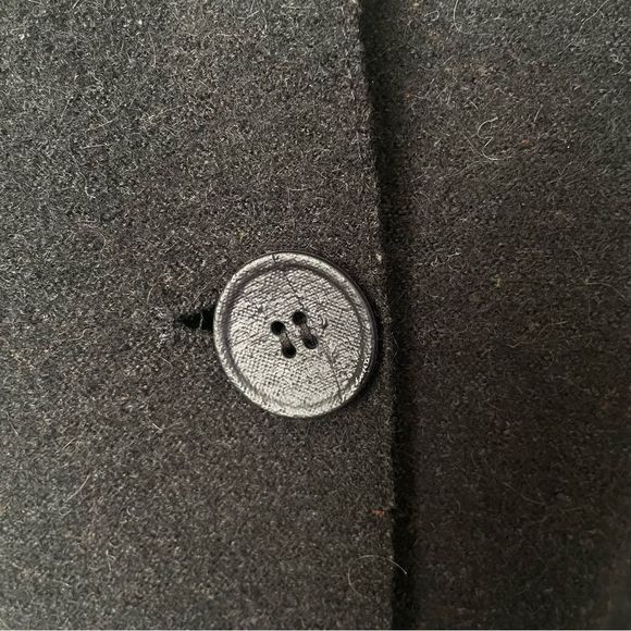 KUNA Ibis Coat Wool Alpaca Black Long Sleeve Button Front Lightweight Coat - Picture 6 of 13
